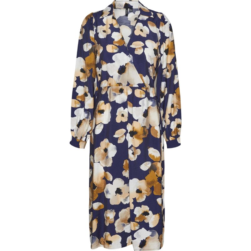 VERO MODA Šaty JOSIE SOFIE béžová / modrá / hnědá / bílá
