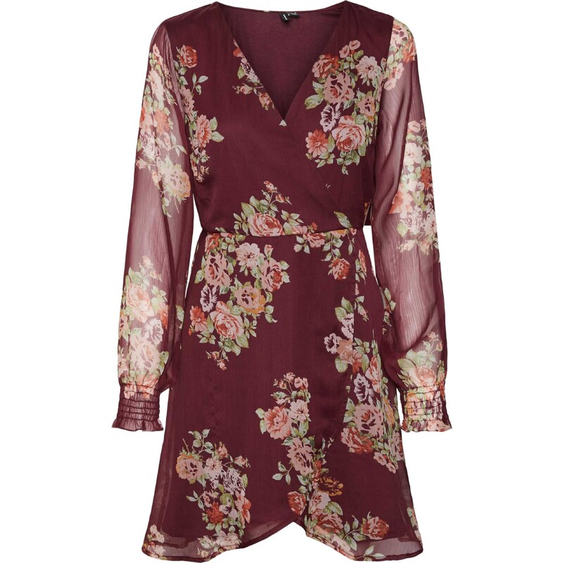 VERO MODA Šaty 'MARYA' mátová / vínově červená