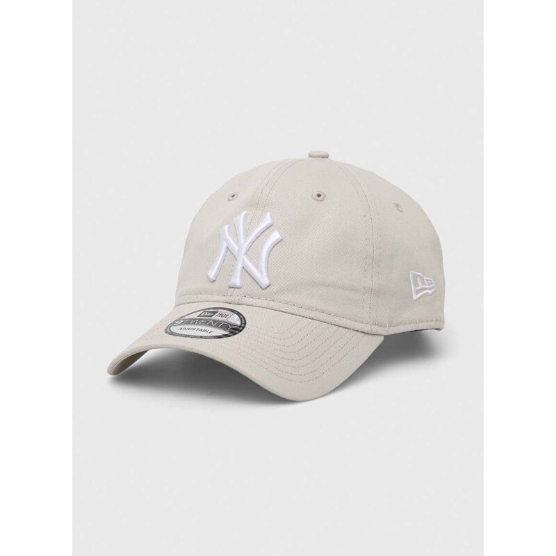 Bavlněná baseballová čepice New Era šedá barva, NEW YORK YANKEES