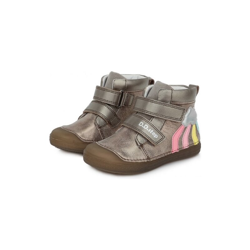 Kotníkové dívčí kožené boty D.D.step A049-374A