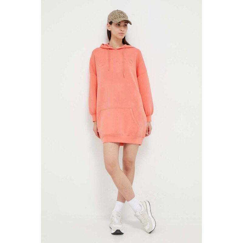 Šaty Guess CINDRA oranžová barva, mini, oversize, V3BQ14 K7UW2