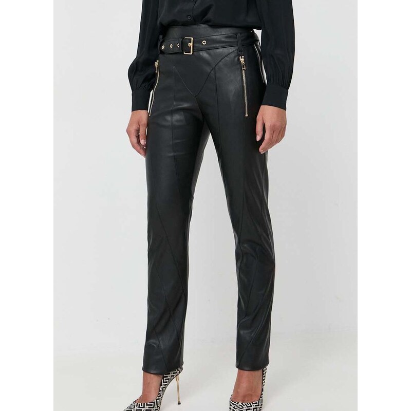 Kalhoty Pinko dámské, černá barva, jednoduché, high waist, 101643.A12U