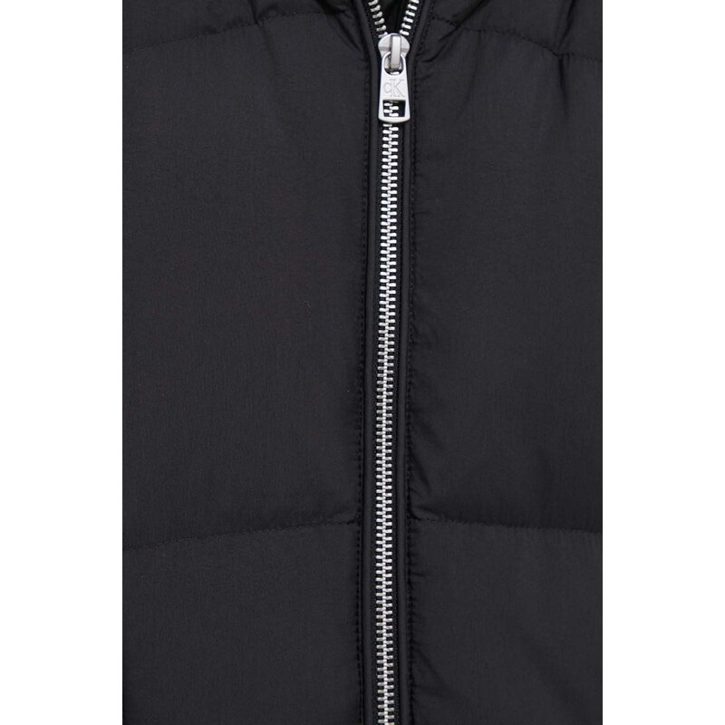 Péřová bunda Calvin Klein Jeans dámská, černá barva, zimní, oversize