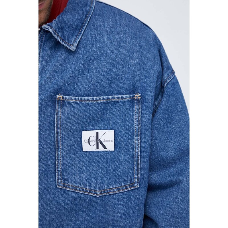 Džínová bunda Calvin Klein Jeans pánská, přechodná, oversize