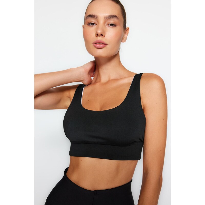 Trendyol Black Medium Support/Shaping Double Sided Wearable Knitted Sports Bra