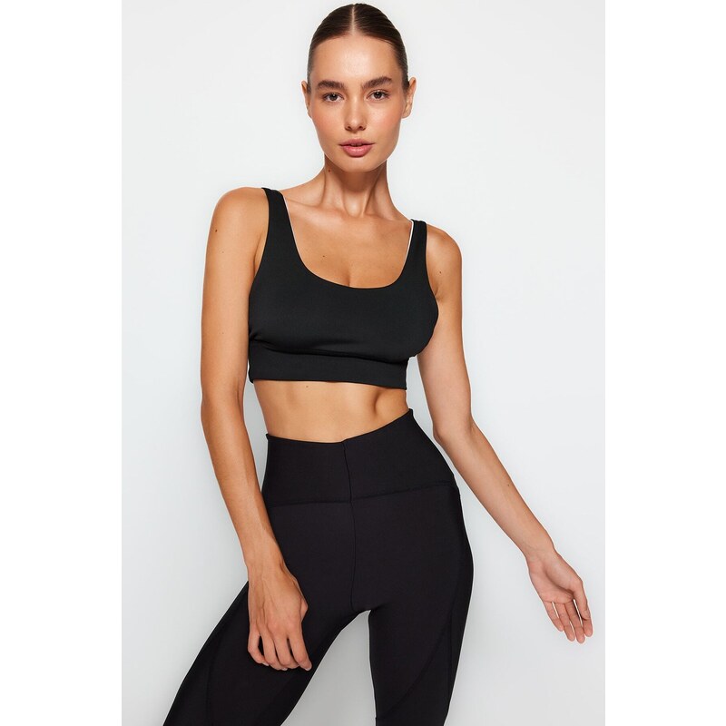 Trendyol Black Medium Support/Shaping Double Sided Wearable Knitted Sports Bra