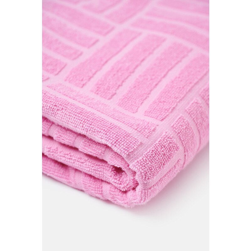 Dagi Pink Line Textured Solid Color Towel 85X150