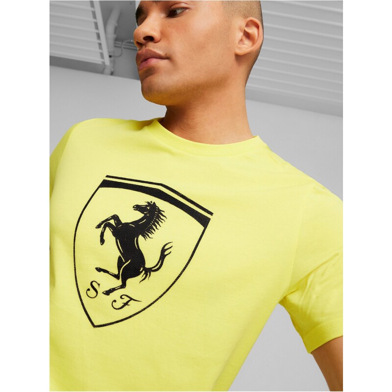 Žluté pánské tričko Puma Ferrari Race - Pánské