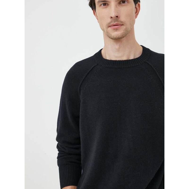 Vlněný svetr Calvin Klein pánský, černá barva, lehký