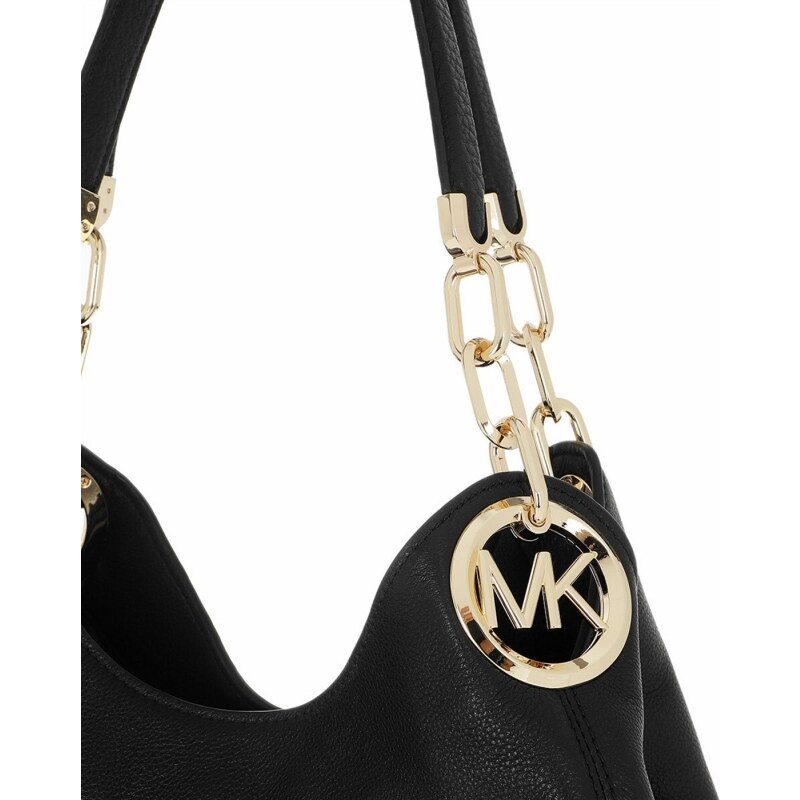 Michael Kors kožená kabelka Lillie chain shoulder bag černá gold