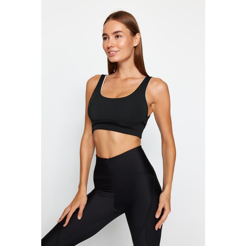 Trendyol Black Medium Support/Shaping Double Sided Wearable Knitted Sports Bra