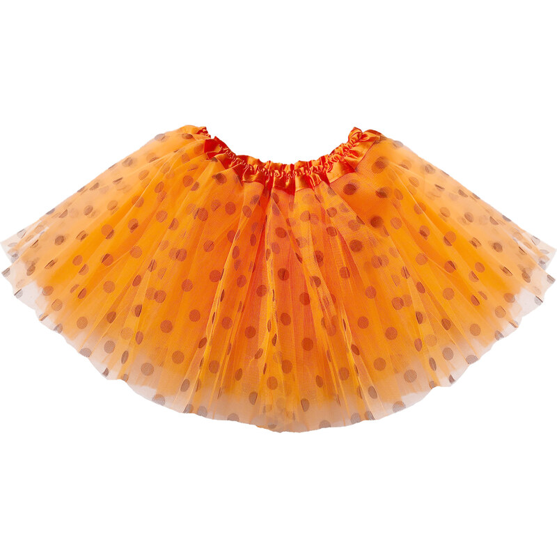 Dětská oranžová tutu sukně s puntíky 30 cm