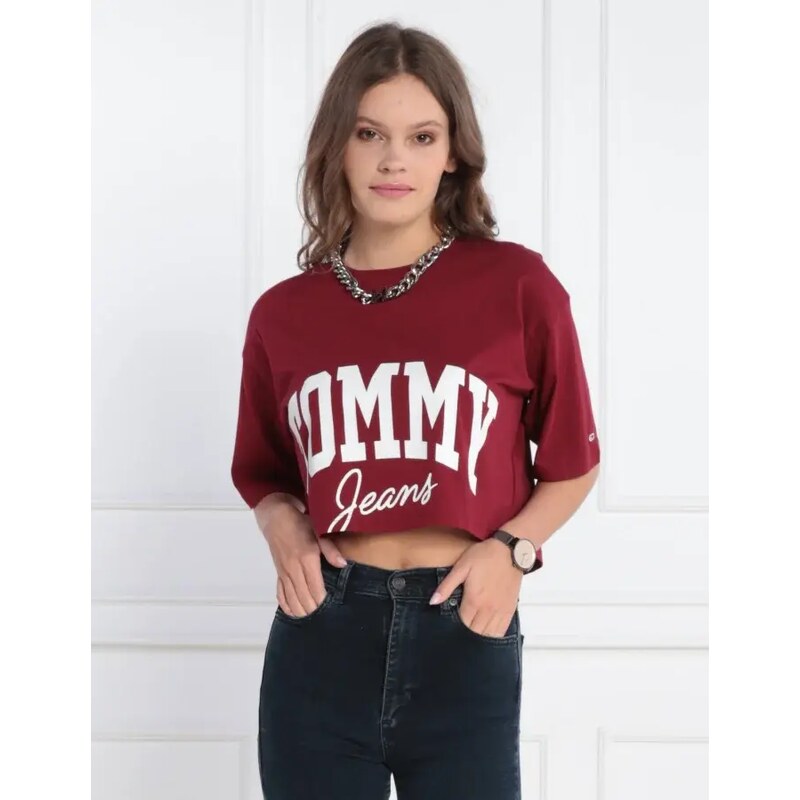 Tommy Jeans Tričko TJW OVR CRP NEW VARSITY | Cropped Fit