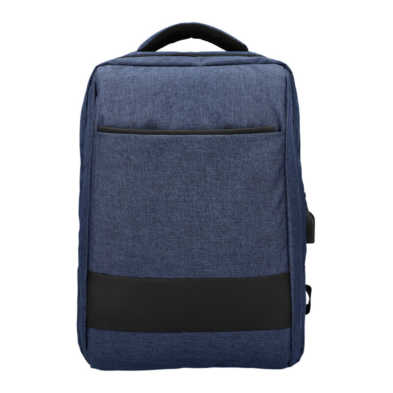 MIA LAROUGE Modrý batoh pro notebook 15,6 palce, USB, UNI