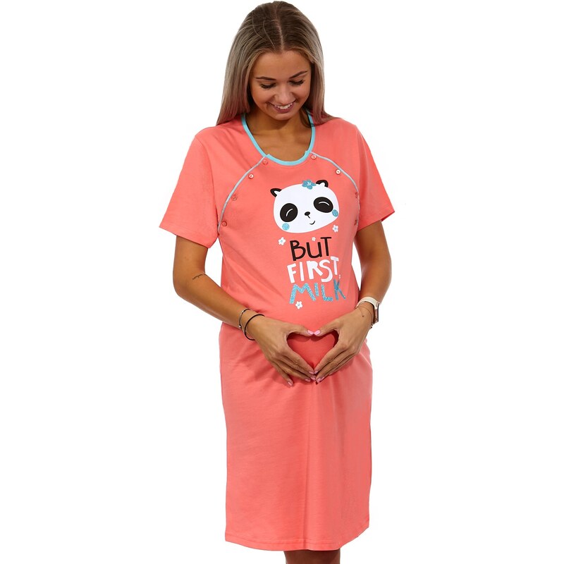 Naspani Meruňková kojící a těhotenská košilka na knoflíky BUT