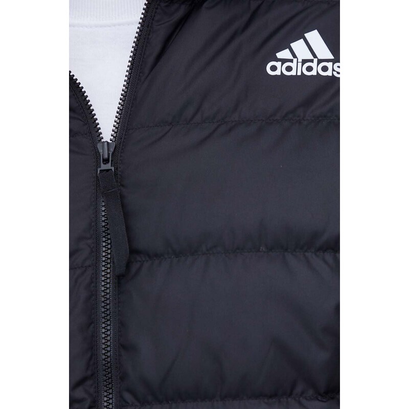 Péřová bunda adidas pánská, černá barva, přechodná, HZ5730