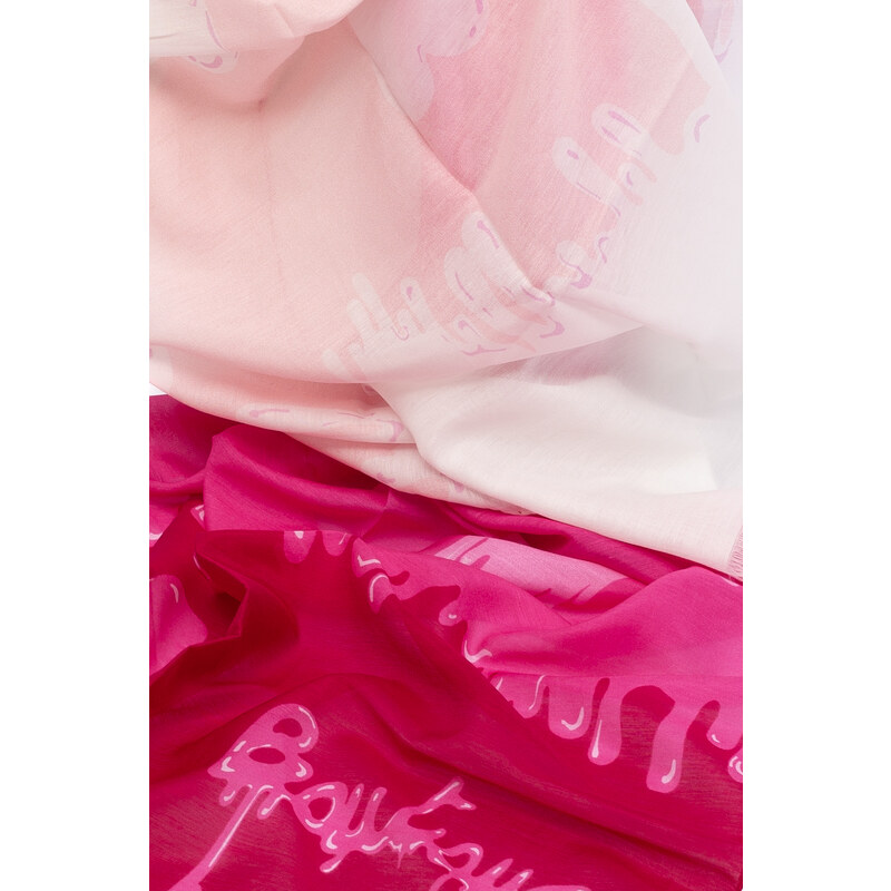 Růžová bavlněná šála Moschino