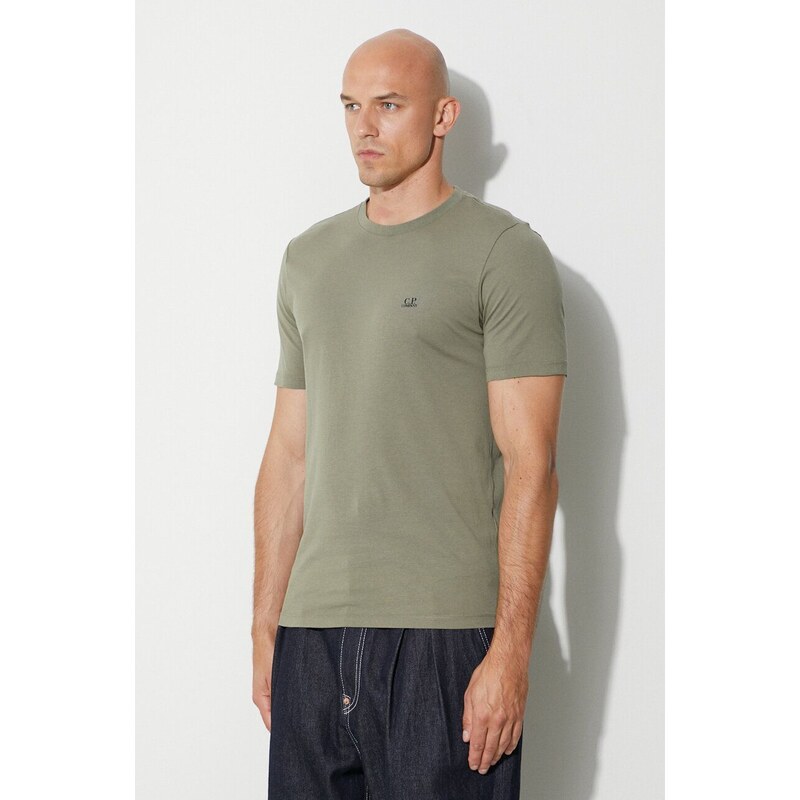 Bavlněné tričko C.P. Company 30/1 JERSEY GOGGLE PRINT T-SHIRT zelená barva, s potiskem, 15CMTS044A005100W