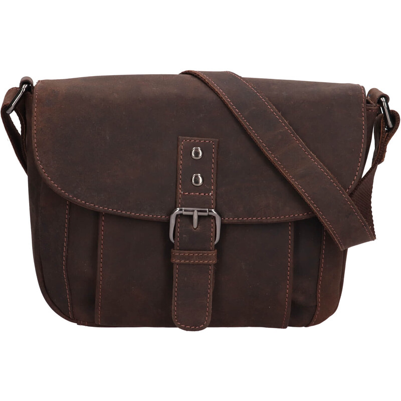 Dámská kožená crossbody kabelka Greenwood Anne - tmavě hnědá 85296249