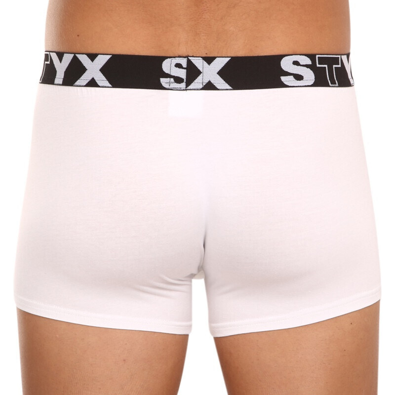 3PACK pánské boxerky Styx sportovní guma bílé (3G1061)