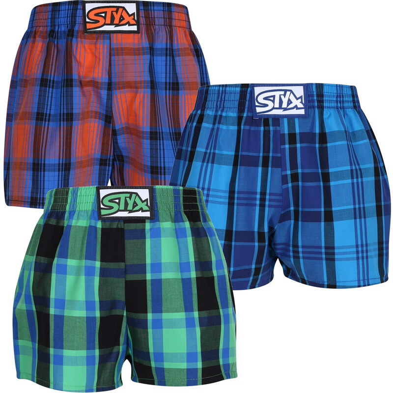 3PACK dětské trenky Styx klasická guma vícebarevné (3J10456) 6-8