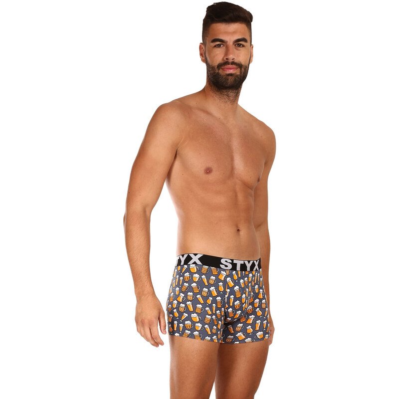 3PACK pánské boxerky Styx long art sportovní guma vícebarevné (3U12672)