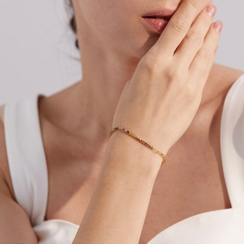 GRACE Jewellery Elegantní náramek se zirkony, chirurgická ocel