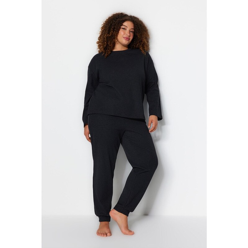 Trendyol Curve Smoked Textured Knitted Pajamas Set