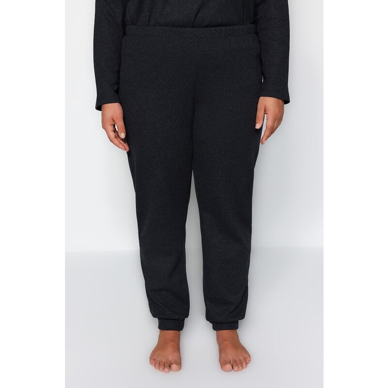 Trendyol Curve Smoked Textured Knitted Pajamas Set