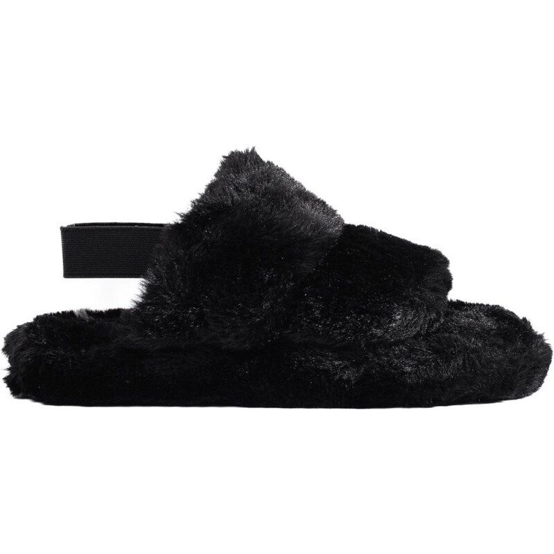 Women's fur slippers Shelvt black