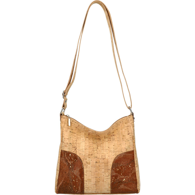 Made in Portugal Korková crossbody dámská kabelka MSR12 hnědá