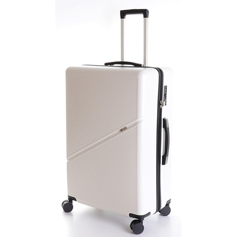 Velký cestovní kufr T-class 2219, bílá, XL, 90 l, 75 x 49 x 29 cm