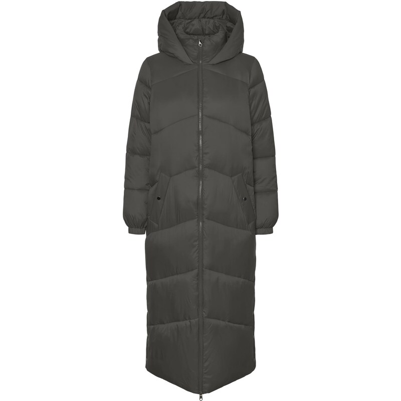 Vero Moda dámský zimní maxi kabát Uppsala tmavozelený