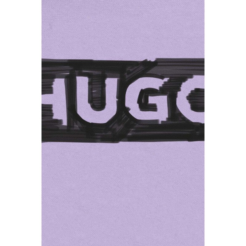 Dětská mikina HUGO fialová barva, s potiskem