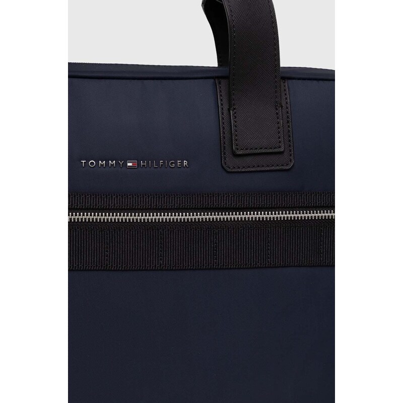 Taška na notebook Tommy Hilfiger tmavomodrá barva