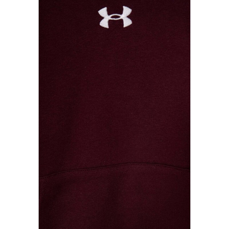 Dětská mikina Under Armour UA Rival Fleece vínová barva, s kapucí, s aplikací