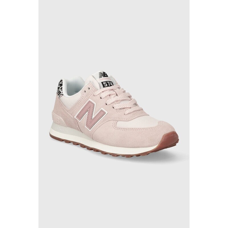 Sneakers boty New Balance 574 růžová barva