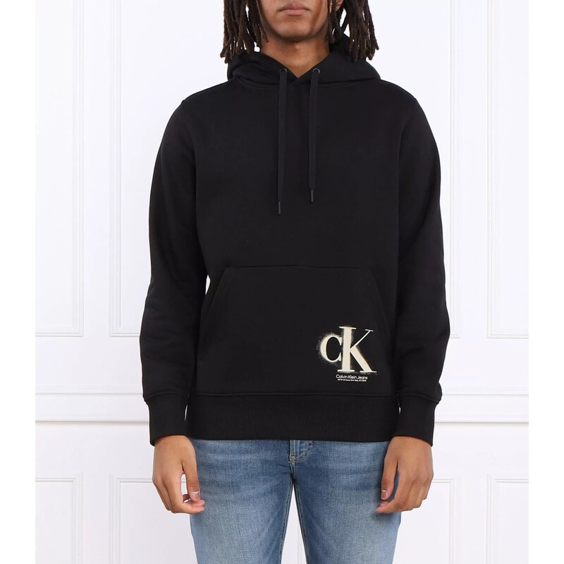 Calvin Klein Jeans pánská mikina klokanka s kapucí a logem