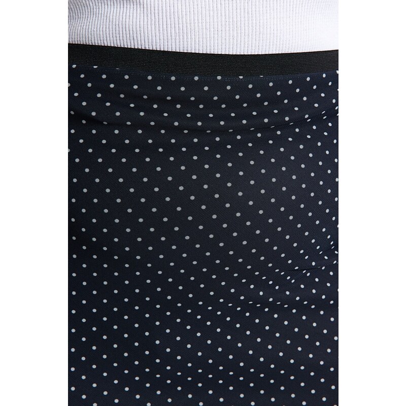 Trendyol Curve Black Polka Dot Tulle Knitted Skirt