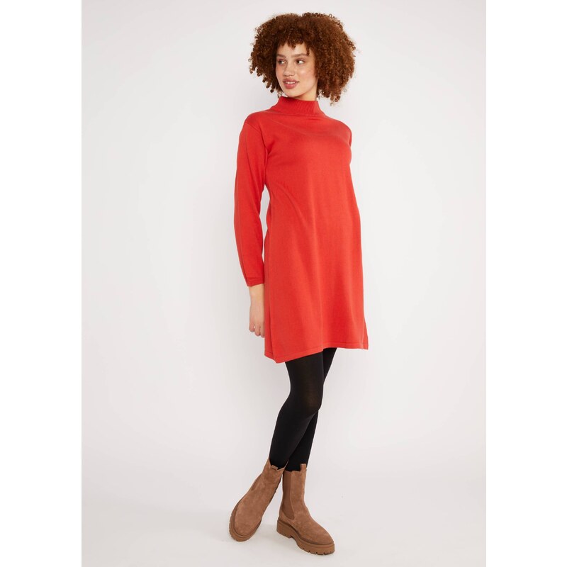Straight and Easy - pletené šaty červené Blutsgeschwister