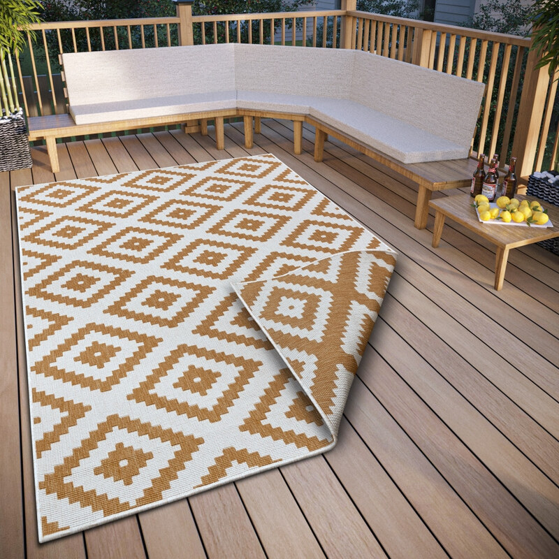 NORTHRUGS - Hanse Home koberce Kusový koberec Twin-Wendeteppiche 105794 Ochre – na ven i na doma - 160x230 cm