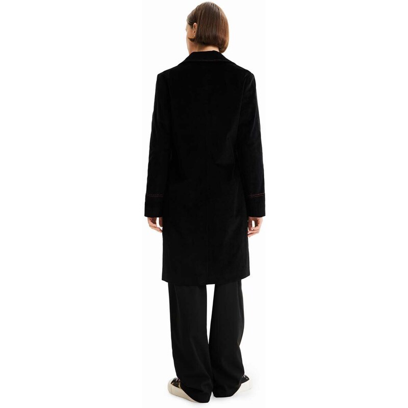 Kabát Desigual dámský, černá barva, přechodný
