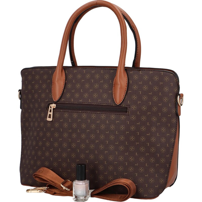 L&H Luxusní dámská kabelka do ruky Rasiko, tmavě hnědá