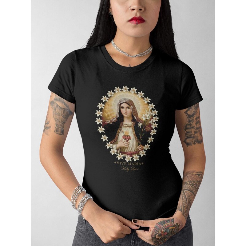 Holy Love - dámské tričko černé Vive Maria