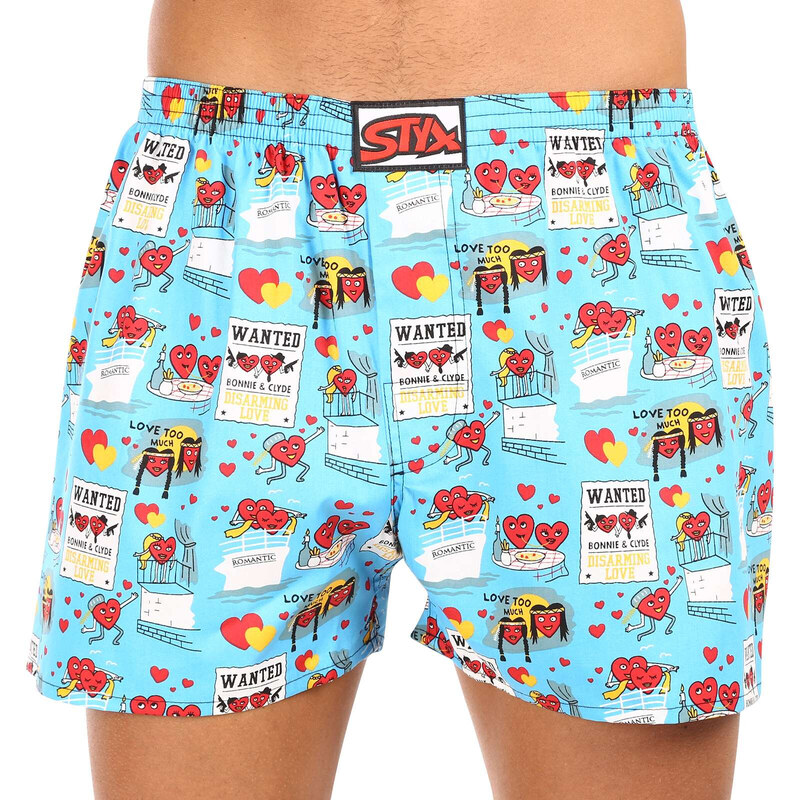 Pánské trenky Styx art klasická guma Valentýn páry (A1756)