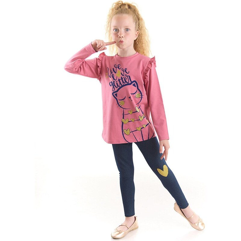 mshb&g Love Cat Girl Kids Tunic Leggings Set