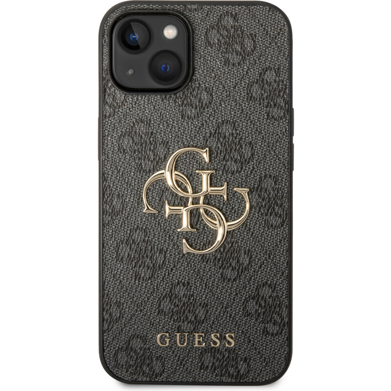 Ochranný kryt na iPhone 15 PLUS - Guess, 4G Metal Logo Gray