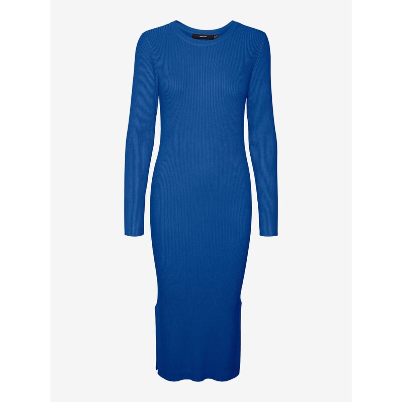 Modré dámské pouzdrové svetrové šaty VERO MODA Glory - Dámské