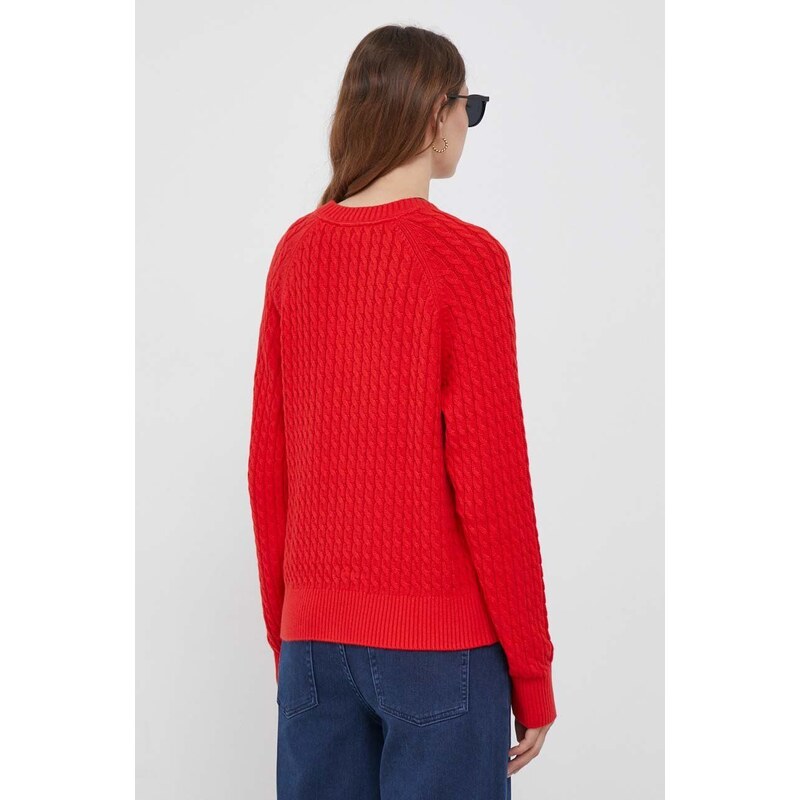 Bavlněný svetr Tommy Hilfiger červená barva
