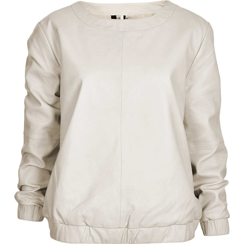 Topshop Leather Sweat Top